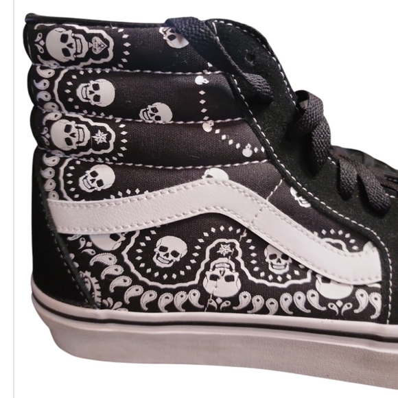 NWT VANS SK8-HI Bandana Black Suede Canvas Skate Shoes Men's Size 9.5 Women's 11 - Picture 8 of 14